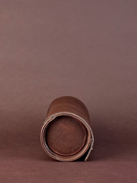 Capra Leather Travel Watch Case · Dark Brown - VERO Watch Company