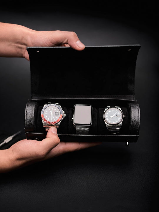 Capra Leather Travel Watch Case · Black - VERO Watch Company