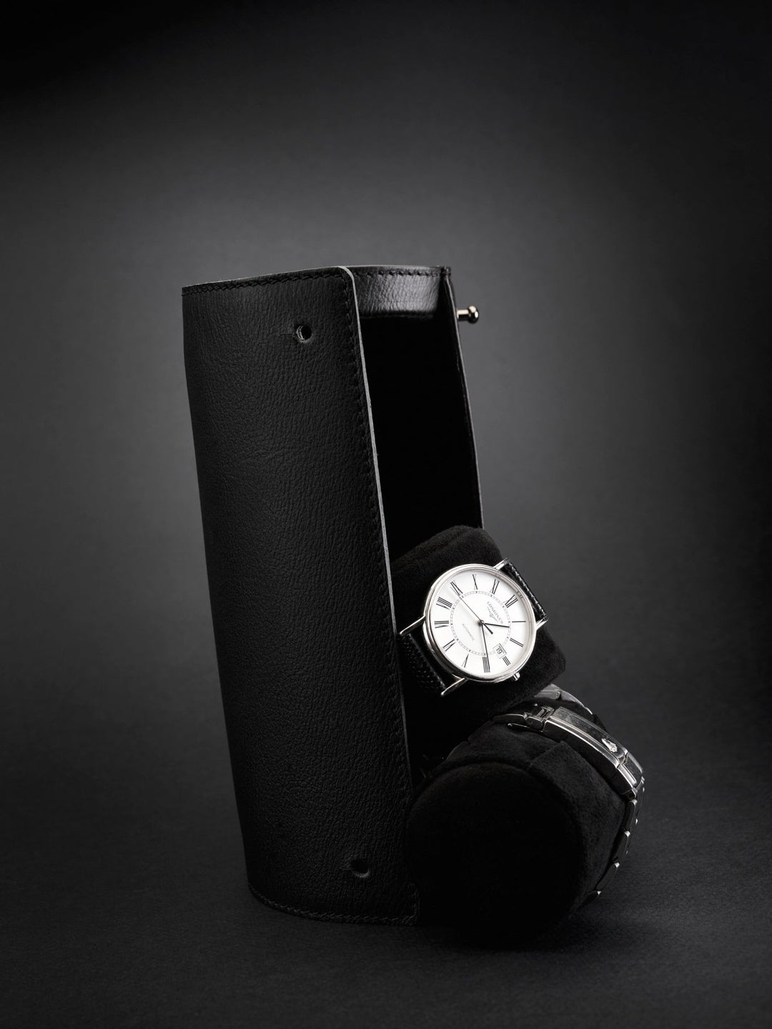 Capra Leather Travel Watch Case · Black - VERO Watch Company
