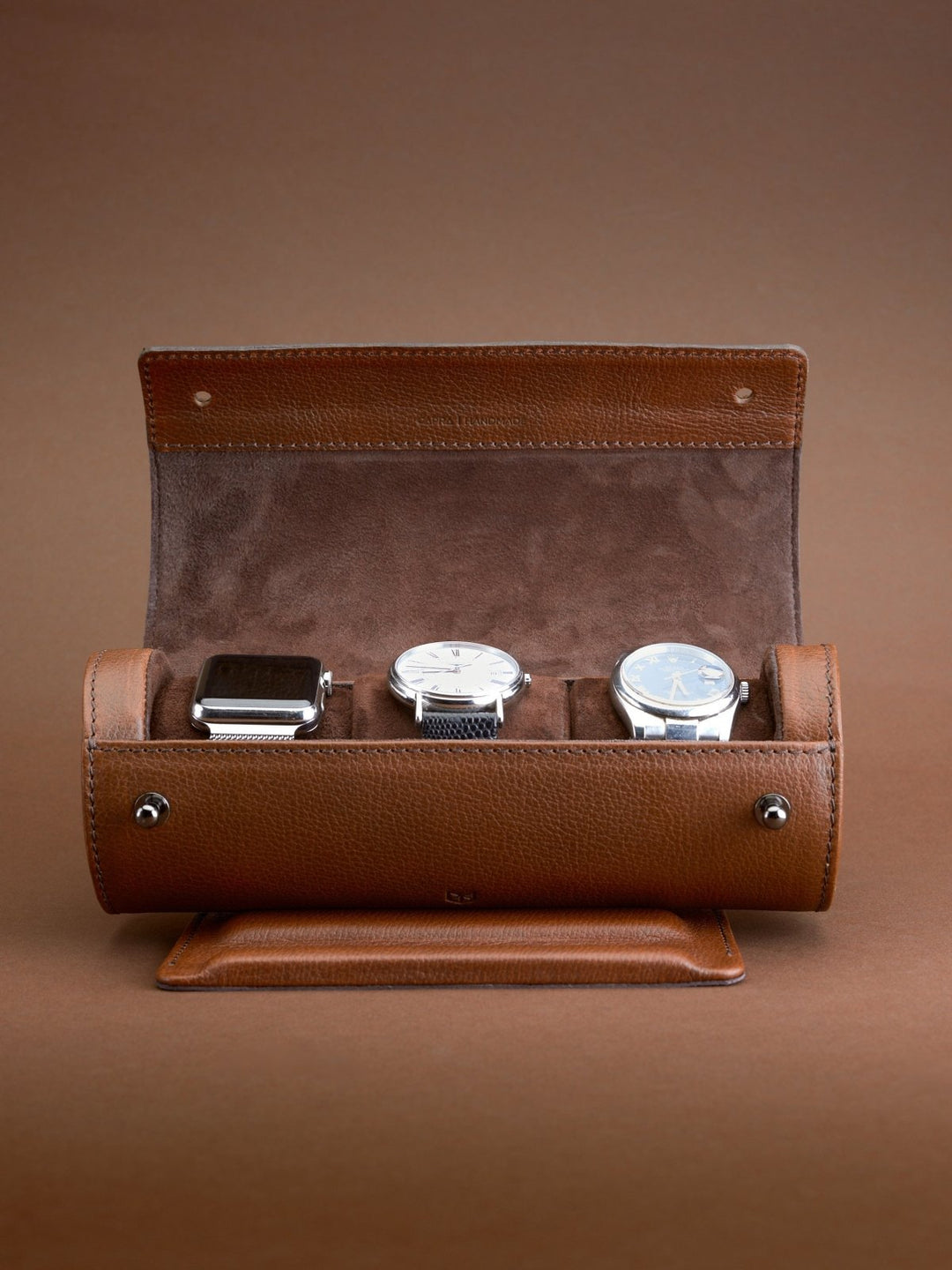 Capra Leather Travel Watch Case · Brown - VERO Watch Company