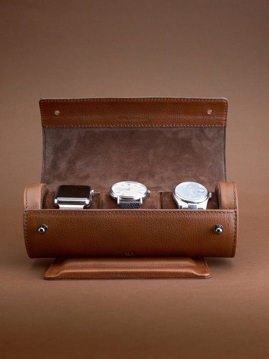 Capra Leather Travel Watch Case · Brown - VERO Watch Company