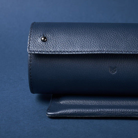 Capra Leather Travel Watch Case · Navy - VERO Watch Company