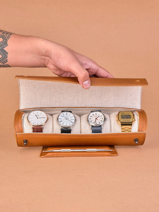 Capra Leather Travel Watch Case · Tan - VERO Watch Company