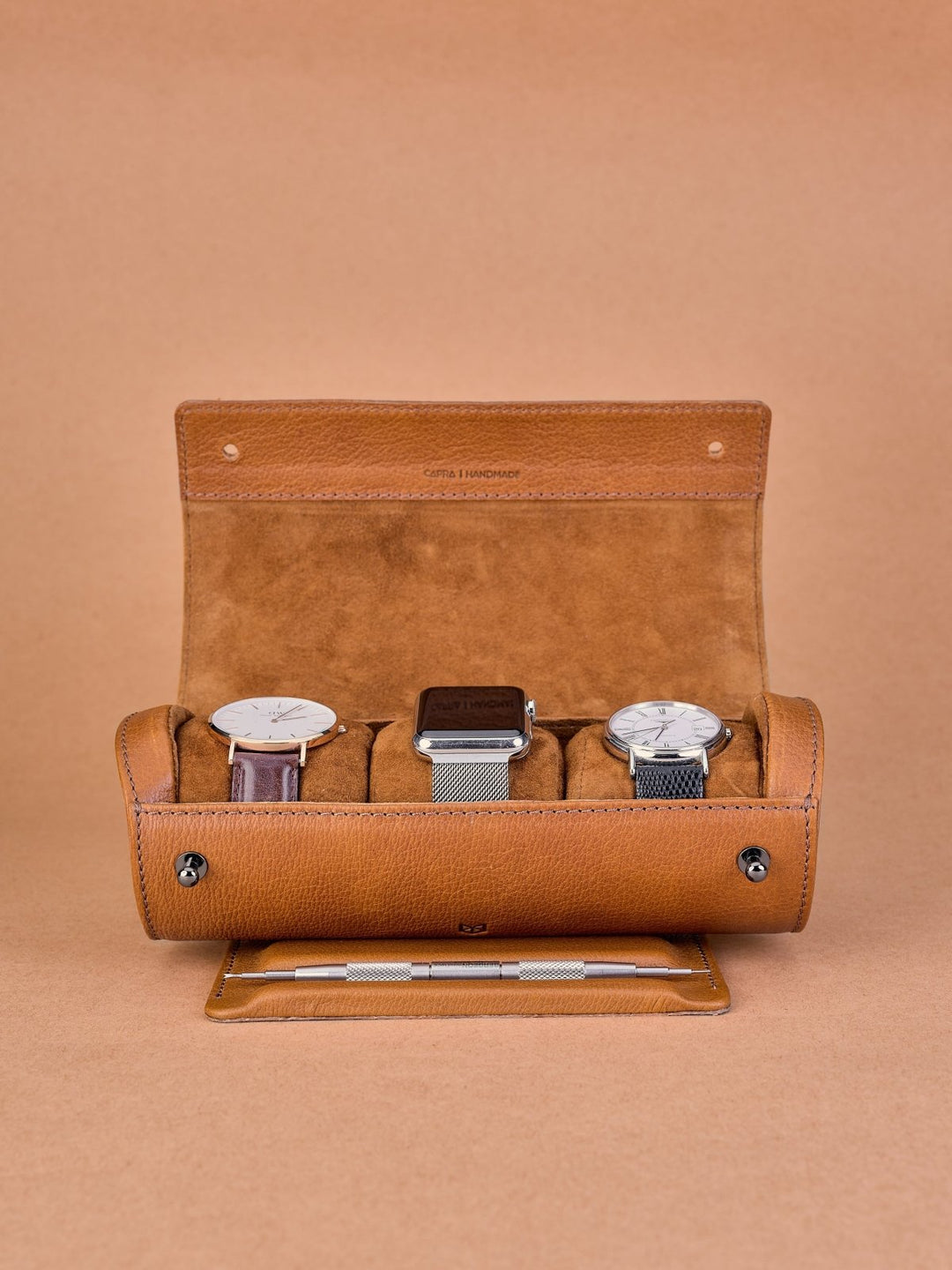 Capra Leather Travel Watch Case · Tan - VERO Watch Company