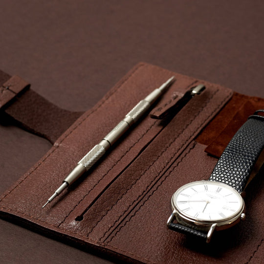 Capra Leather Watch Roll · Brown - VERO Watch Company