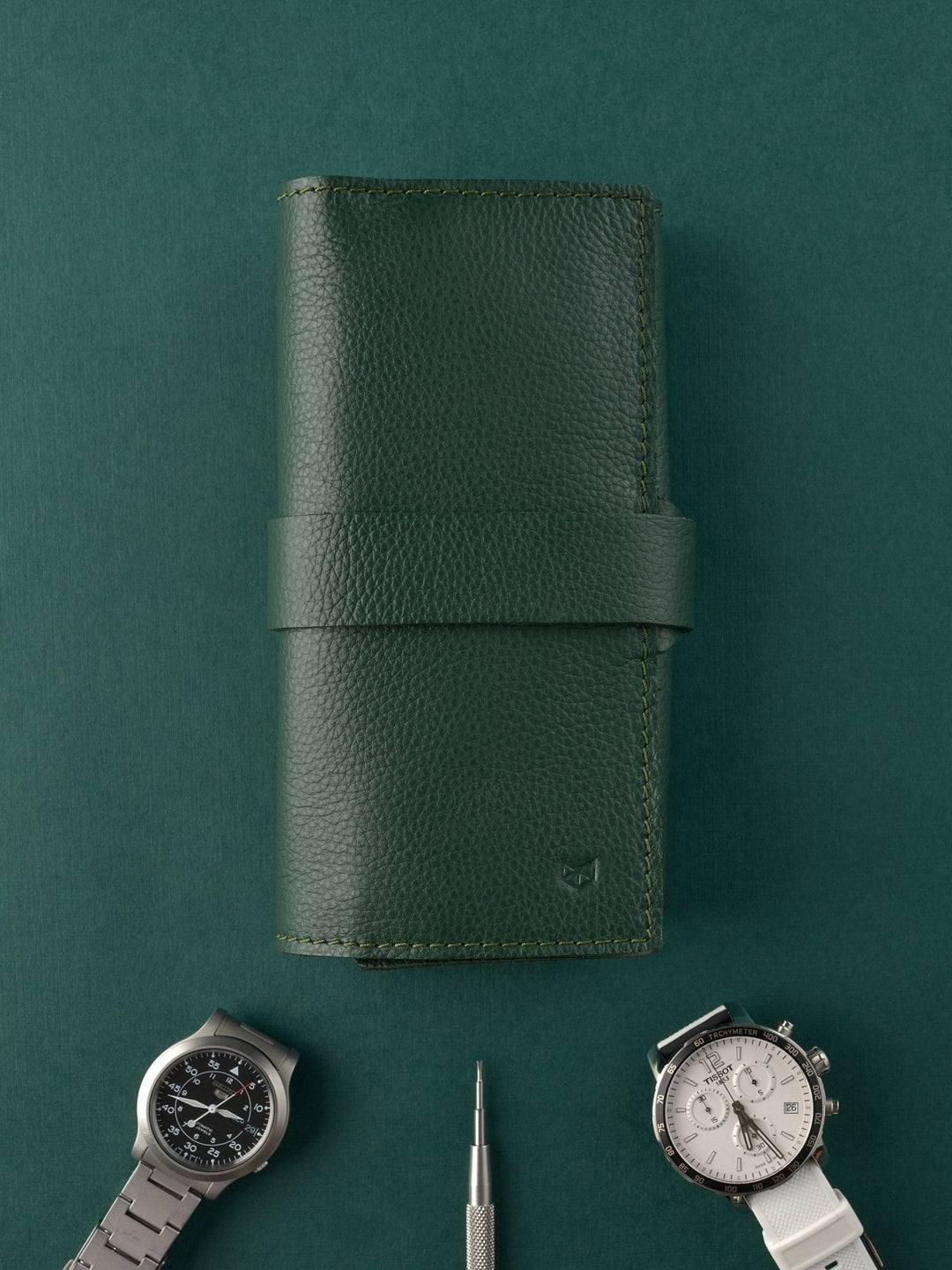 Capra Leather Watch Roll · Green - VERO Watch Company