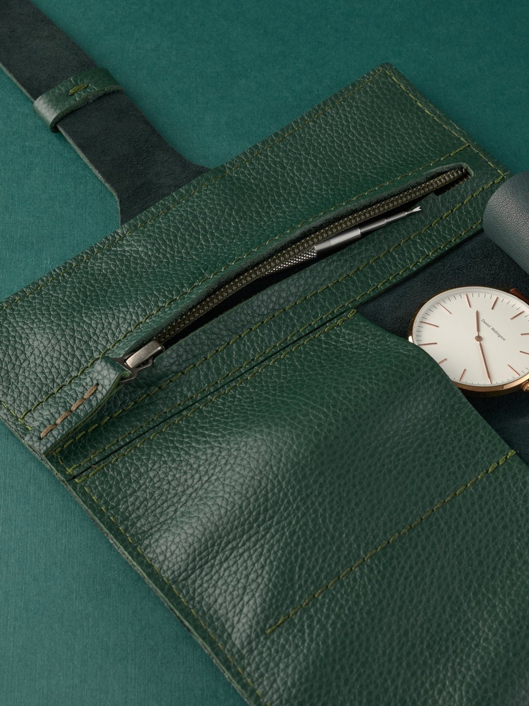 Capra Leather Watch Roll · Green - VERO Watch Company