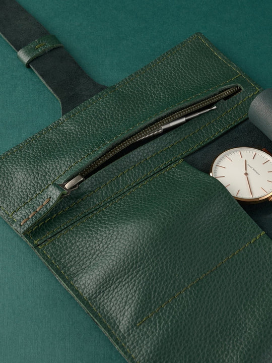 Capra Leather Watch Roll · Green - VERO Watch Company