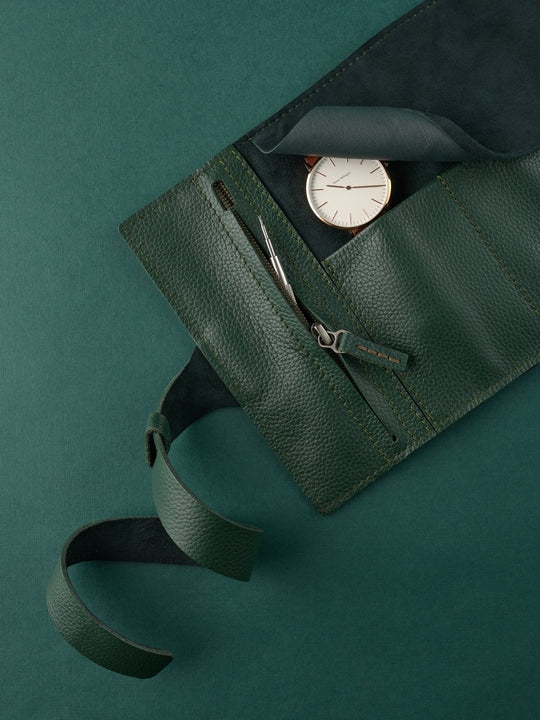 Capra Leather Watch Roll · Green - VERO Watch Company