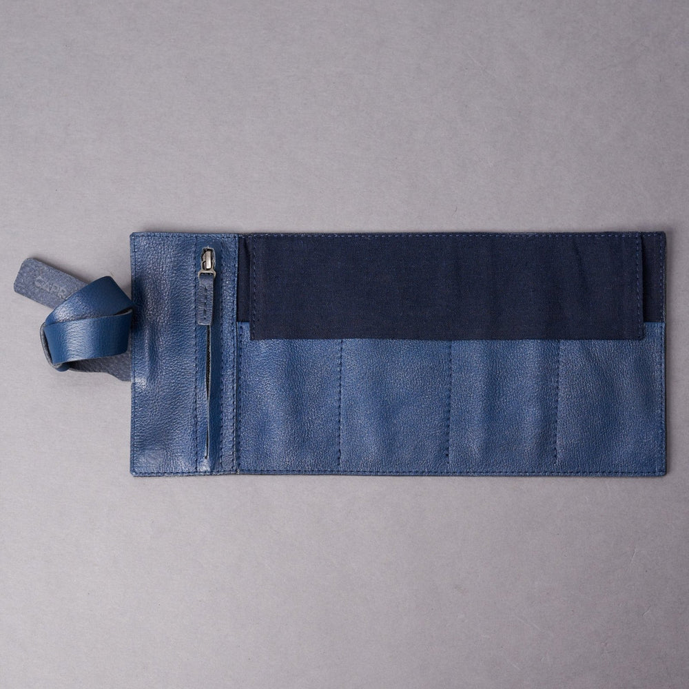 Capra Leather Watch Roll · Navy - VERO Watch Company