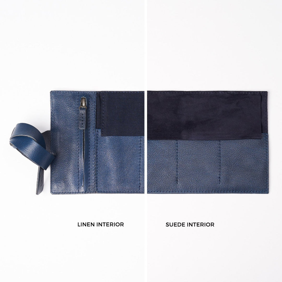 Capra Leather Watch Roll · Navy - VERO Watch Company