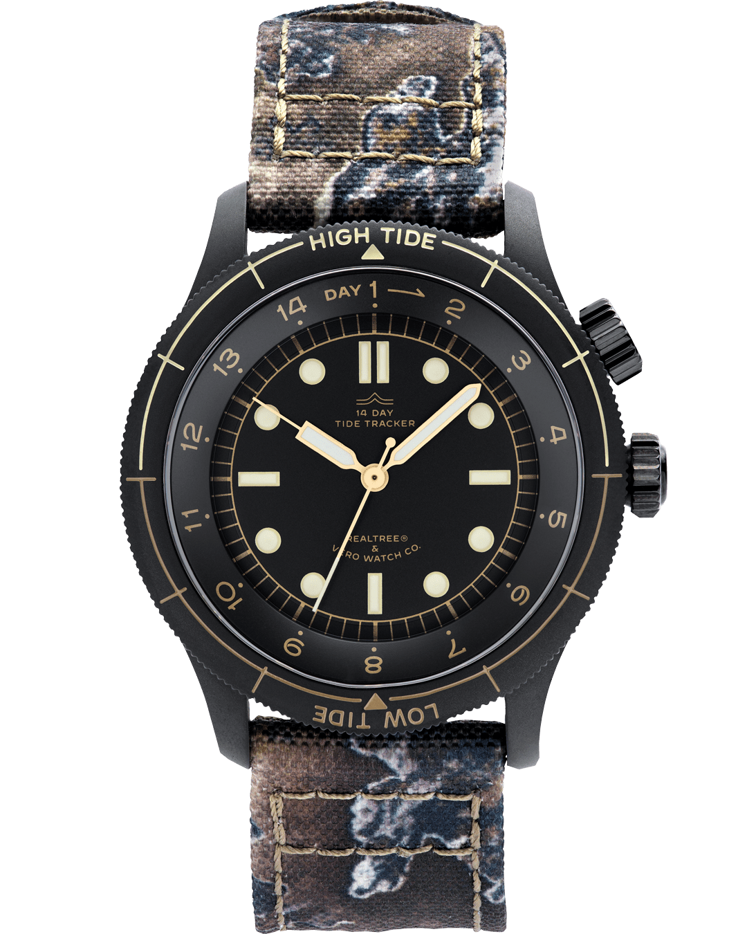 Realtree Tide Tracker Midnight Black - VERO Watch Company